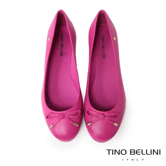 【TINO BELLINI 貝里尼】巴西進口菱格紋芭蕾舞鞋FSBT013(桃紅)