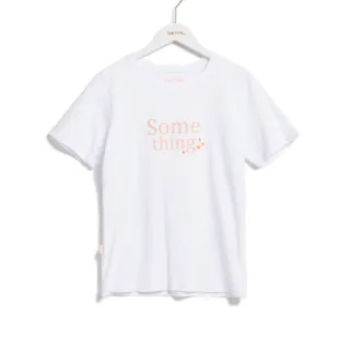 【SOMETHING】女裝 基本LOGO短袖T恤(白色)