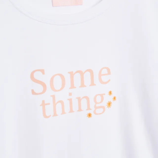 【SOMETHING】女裝 基本LOGO短袖T恤(白色)