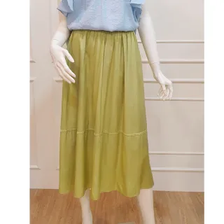 【R.NETS】雅芮絲-素色鬆緊腰頭輕盈棉質裙