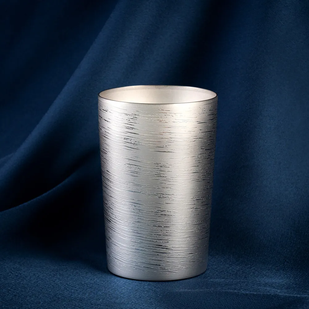 HORIE】日本製超輕量雙層純鈦杯超保冷杯水杯啤酒杯(銀M 白樺