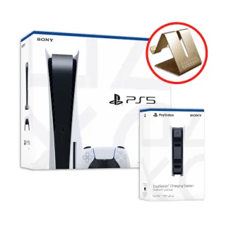 【SONY 索尼】PS5 光碟版主機+PS5充電座(送魔物手機支架)