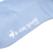 【LE COQ SPORTIF 公雞】高爾夫系列 男款淺藍色彈力字母印花短襪 QGS0K083
