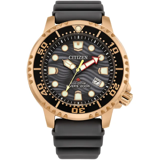 CITIZEN 星辰】PROMASTER 防磁防水200米潛水錶-灰X玫瑰金44mm(BN0163