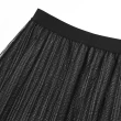 【ILEY 伊蕾】經典格紋拼接條紋造型蕾絲長裙(黑色；M-XL；1223072327)