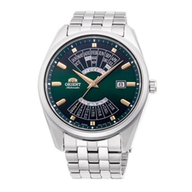 ORIENT 東方錶ORIENT 東方錶 官方授權T2 東方錶萬年曆機械鋼帶錶-綠-43.5mm(RA-BA0002E)