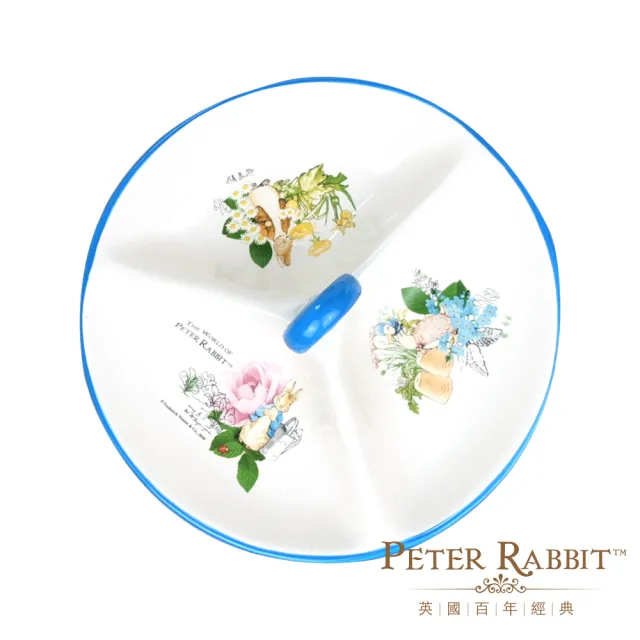 【PETER RABBIT 比得兔】比得兔陶瓷餐盤點心盤三件組(點心食物收納｜野餐必備可愛小物)