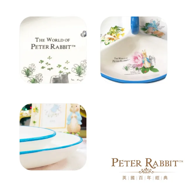 【PETER RABBIT 比得兔】比得兔陶瓷餐盤點心盤三件組(點心食物收納｜野餐必備可愛小物)