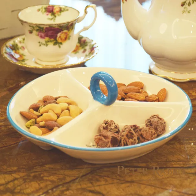 【PETER RABBIT 比得兔】比得兔陶瓷餐盤點心盤三件組(點心食物收納｜野餐必備可愛小物)