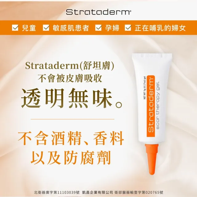 【Stratpharma 施得膚美】舒坦膚凝膠 1條入 10g/條 Strataderm(瑞士原廠進口/除疤凝膠)