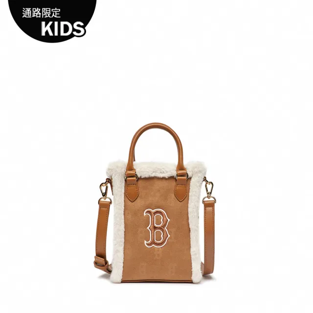 【MLB】童裝 迷你托特包 斜背包 兒童包包 MONOGRAM系列 波士頓紅襪隊(7ACRM0436-43CAS)