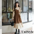 【UniStyle】現貨 假兩件長袖洋裝 顯瘦拼接魚尾裙 女 ZM297-335(圖片色)