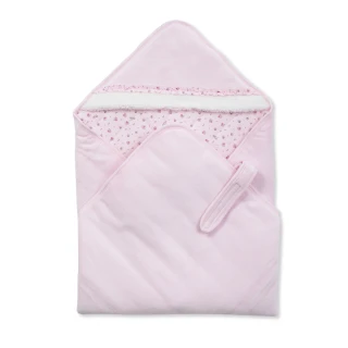 【奇哥官方旗艦】小花兔粉色鋪棉包巾(81x81cm)