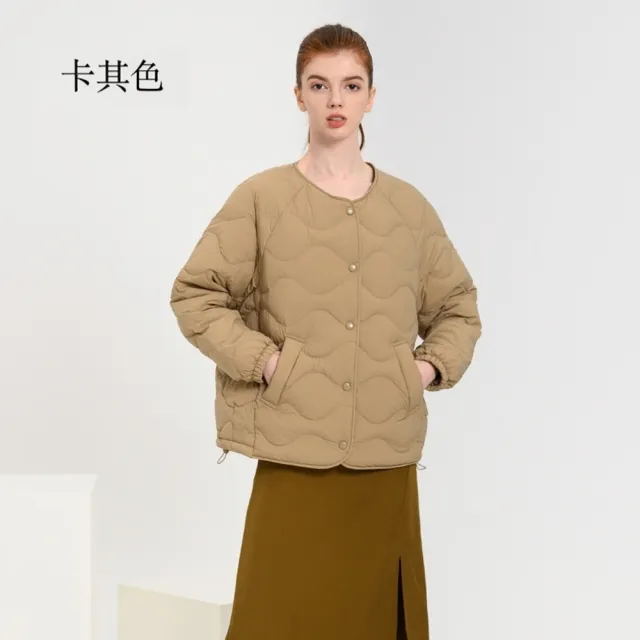 【巴黎精品】現貨+預購 真羽絨90%白鴨絨輕羽絨外套羽絨衣夾克(保暖圓領輕薄寬鬆休閒女外套3色a1dl5)