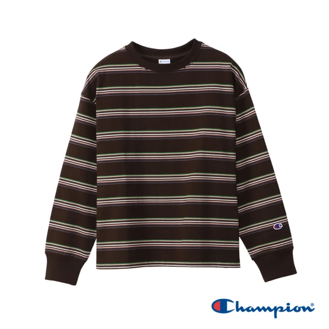 ChampionChampion 官方直營-撞色條紋T恤-女(深褐色)