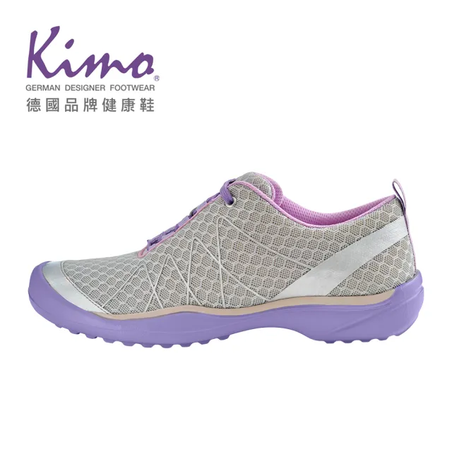 【Kimo】羊皮網布率性線條感懶人休閒鞋 女鞋(銀幻紫 KBCWF073342)