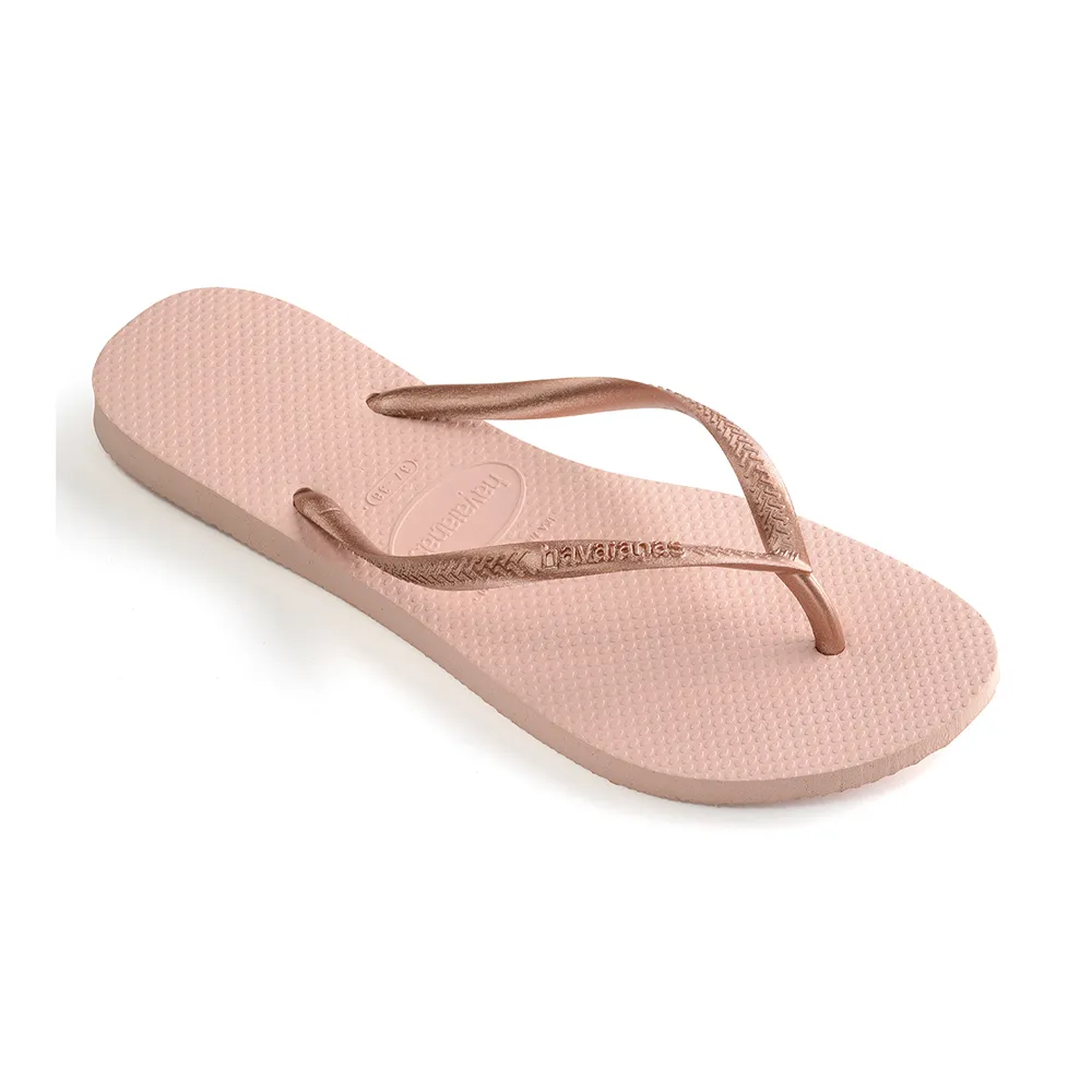 【havaianas 哈瓦仕】拖鞋 女鞋 夾腳拖 人字拖 巴西 Slim 芭蕾粉 4000030-0076W