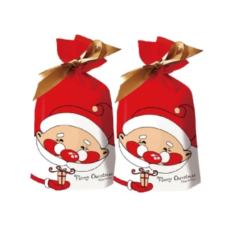 【WARM DAY LIFE】2組入 聖誕款抽繩糖果袋 一組10入 餅乾糖果袋 聖誕節(聖誕節包裝 禮品包裝 包裝袋)