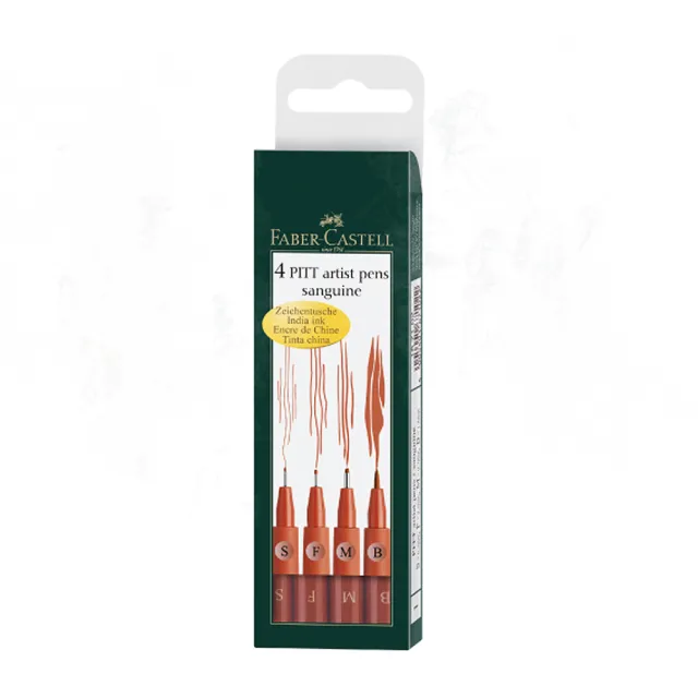 【Faber-Castell】輝柏 藝術家專用PITT藝術筆S.F.M.B.4入淺褐色 / 套 167102