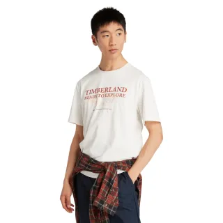 【Timberland】男款白色短袖T恤(A2K7PCM9)