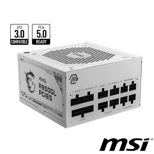 MSI 微星MSI 微星 MAG A850GL PCIE5 WHITE 電源供應器