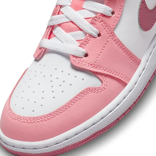 NIKE 耐吉】Air Jordan 1 Mid GS 大童鞋女鞋粉紅Valentines Day 情人節