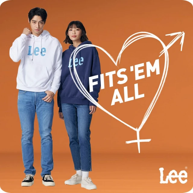 Lee 男女同款 長袖帽T / 細橫紋大LOGO 共2色 男女共版 / UNGENDER 系列(LB330025742 / LB330025K14)