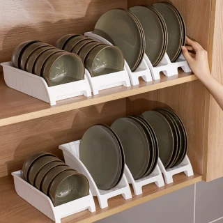 【Dagebeno荷生活】加厚型可站立式碗盤收納架 廚房餐具分類架餐盤置物架(窄型盤架3入)