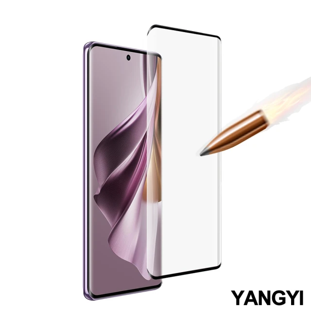 YANG YI 揚邑 OPPO Reno10 pro 滿版鋼化玻璃膜3D曲面防爆抗刮保護貼(黑)