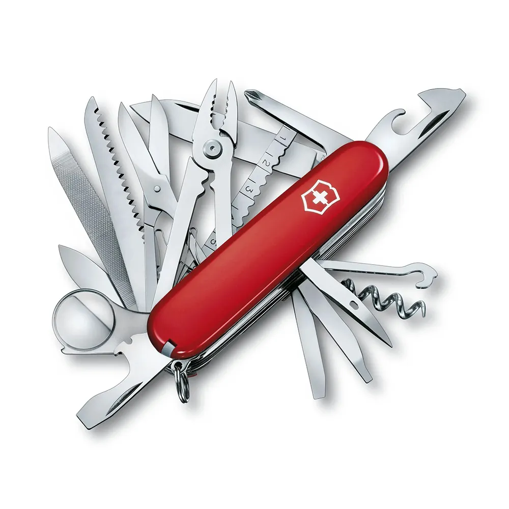 【VICTORINOX 瑞士維氏】Swiss Champ 33用冠軍瑞士刀 紅/黑/透藍(1.6795/1.6795.3/1.6795.T2)