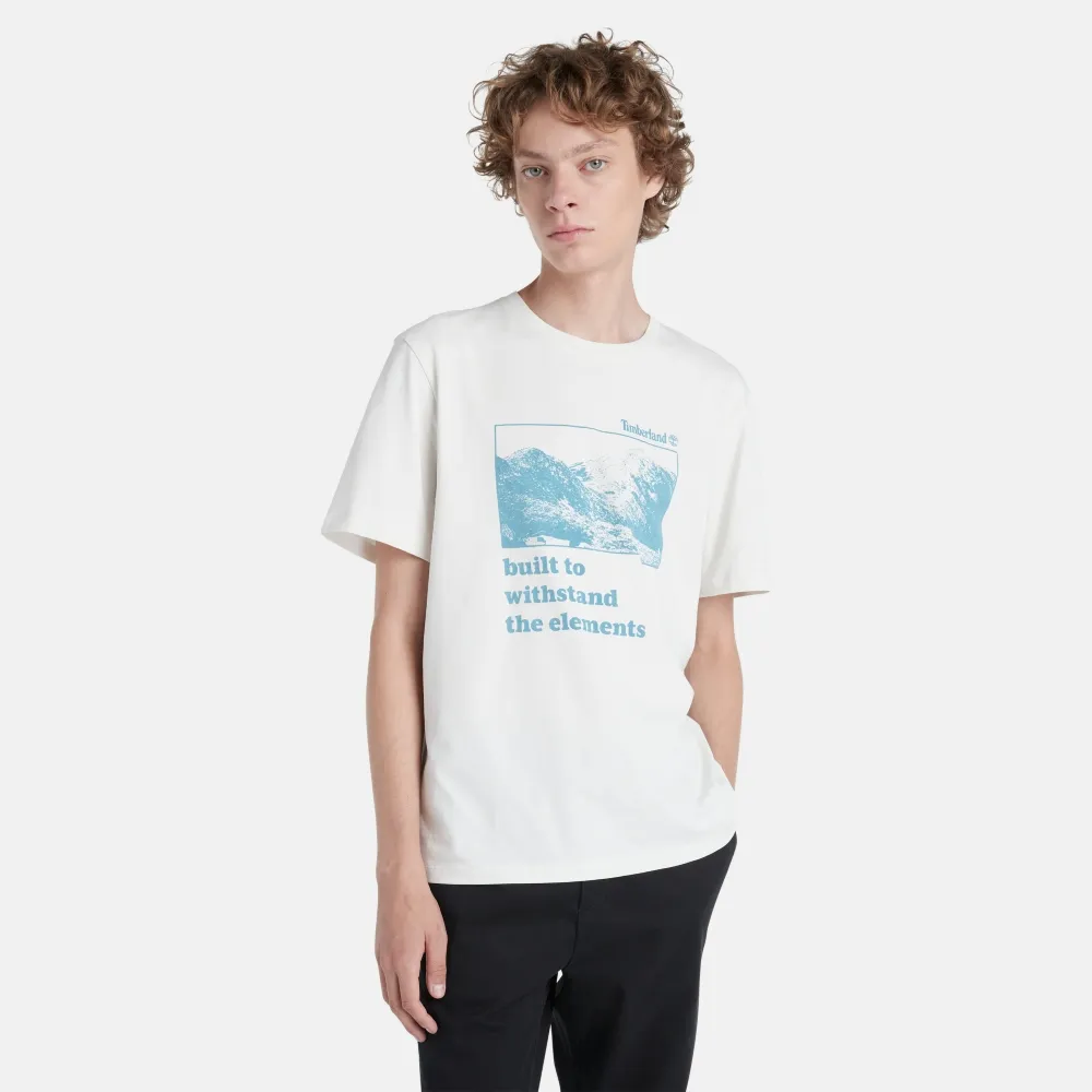 【Timberland】男款復古白短袖T恤(A2KJ1CM9)
