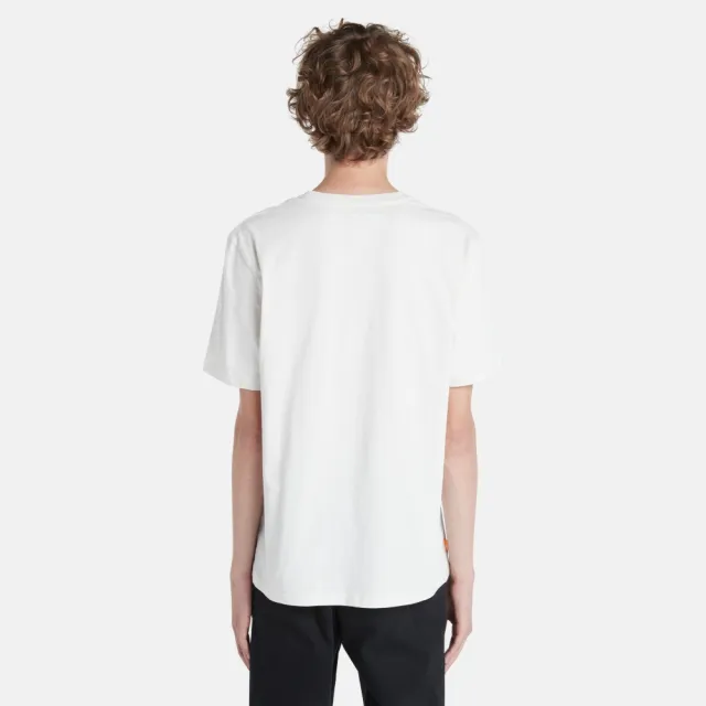 【Timberland】男款復古白短袖T恤(A2KJ1CM9)