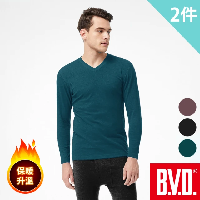 BVD 2件組棉絨保暖圓領長袖衫(恆溫 蓄暖 柔軟)折扣推薦