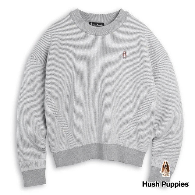 Hush Puppies 女裝 線衫 雙色條紋羅紋落肩線衫(