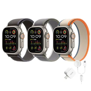 充電全配組【Apple 蘋果】Apple Watch Ultra2 LTE 49mm(鈦金屬錶殼搭配越野錶帶)