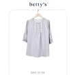 【betty’s 貝蒂思】復古胸前壓褶蕾絲五分袖雪紡上衣(共二色)