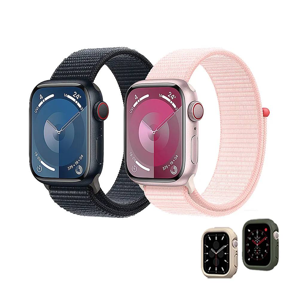 犀牛盾錶殼組【Apple】Apple Watch S9 LTE 41mm(鋁金屬錶殼搭配運動型錶環)