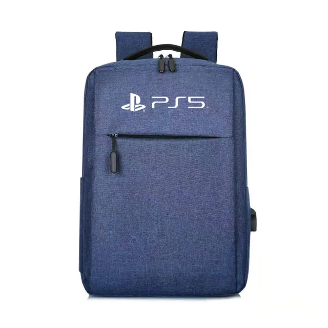 【Starshop】PS5 尼龍主機配件收納雙肩包 大容量收納包 防潑水後背包 遊戲機包 電腦包 商務包