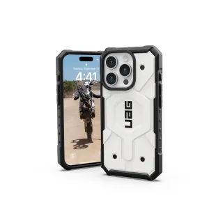 【UAG】iPhone 15 Pro 磁吸式耐衝擊保護殼（按鍵式）-白(支援MagSafe功能)