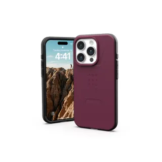 【UAG】iPhone 15 Pro 磁吸式耐衝擊簡約保護殼（按鍵式）-紫紅(支援MagSafe功能)