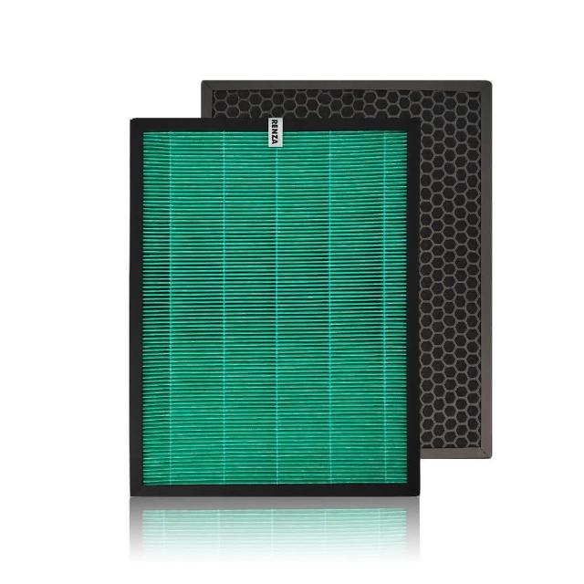 【RENZA】適用Coway AP-1019C 積木機 白/粉/綠/海軍藍/龜背葉 完美雙禦空氣清淨機(抗菌HEPA性碳濾網 濾芯)