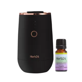 【草本24】Herb24 晨霧純精油擴香儀II_霧黑－無須用水（贈－紅桔 純質精油）(歐盟EMC證書 主機享半年保固)