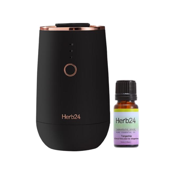 【草本24】Herb24 晨霧純精油擴香儀II_霧黑－無須用水（贈－紅桔 純質精油）(歐盟EMC證書 主機享半年保固)