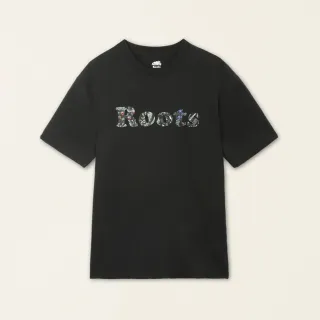 【Roots】Roots 男裝-復刻海狸系列 短袖T恤(黑色)