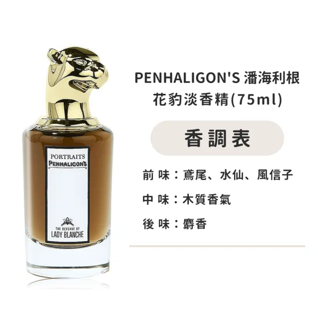 【PENHALIGON’S 潘海利根】淡香精75ml-龍首/山羊/狐狸/花豹/犀牛/獵犬/公鹿/盤羊-多款可選-國際航空版