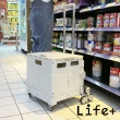 【Life+】多功能秒開收折疊式爬樓梯購物車/手拉車_八輪款(2色任選)