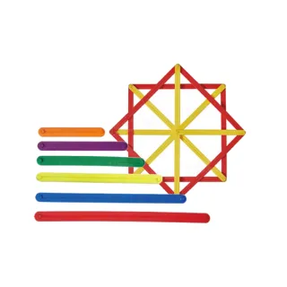 【USL遊思樂】幾何扣條 72件組(台灣製造/早教啟蒙/圖形觀念教具/幾何學/幾何拼裝)