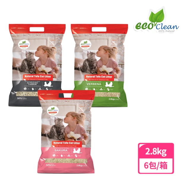 ECO 艾可 天然草本輕質型豆腐貓砂2.8KG-6入組(仿礦豆腐砂/破碎型豆腐砂)