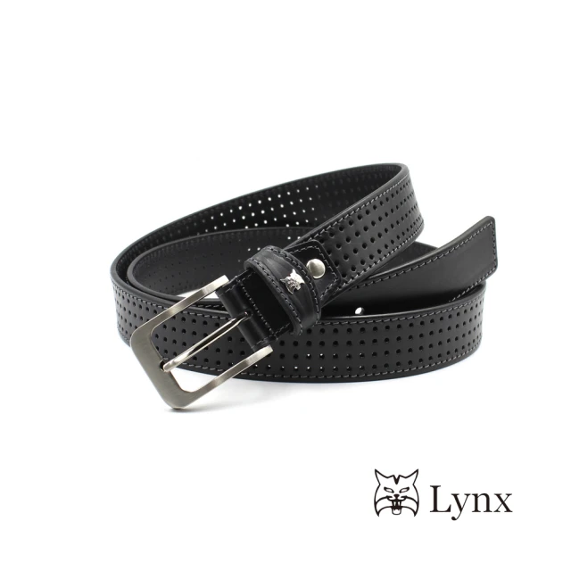 【Lynx】義大利頂單層鞣牛皮(小圓洞休閒皮帶)