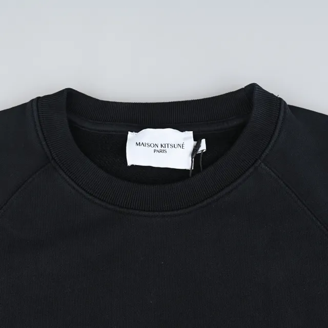 【Maison Kitsune】狐狸LOGO叉肩袖T恤(黑/女款)